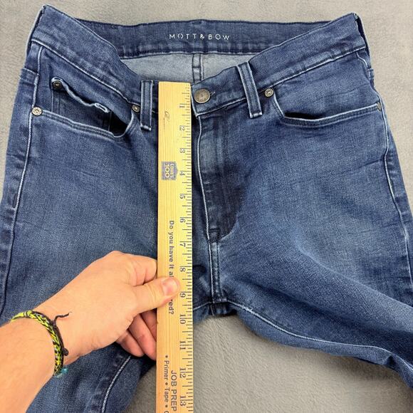 Mott & Bow Men's Slim Staple Jeans Women's 29x30 Blue Italian Denim High-Rise - Picture 7 of 11